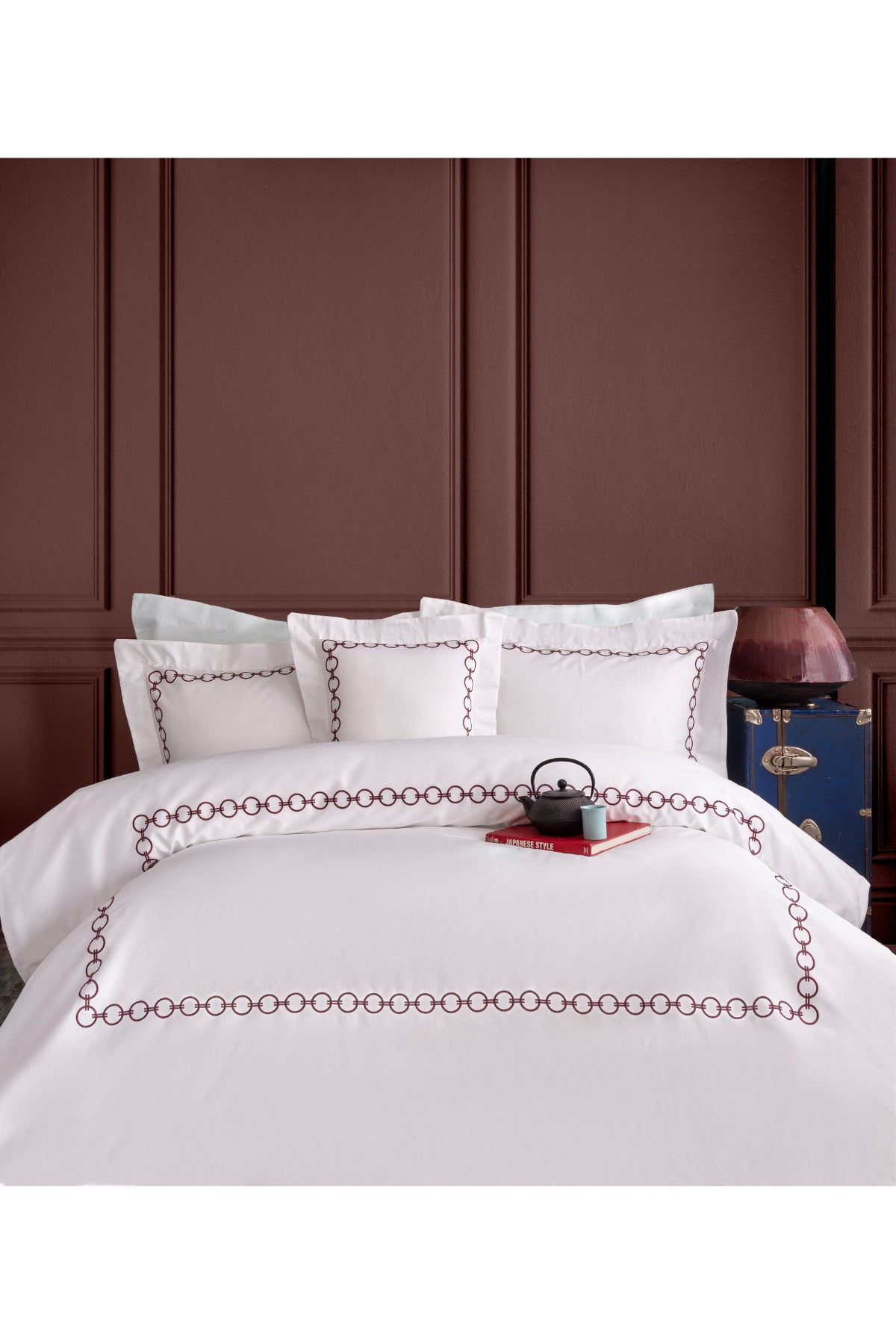 Circle Beyaz Kumaş Nevresim Takımı